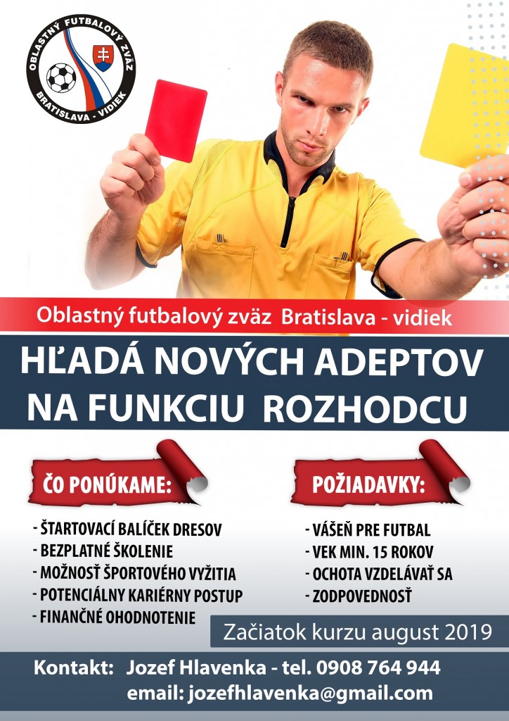 nabor rozhodcov ObFZ BA vidiek August 2019